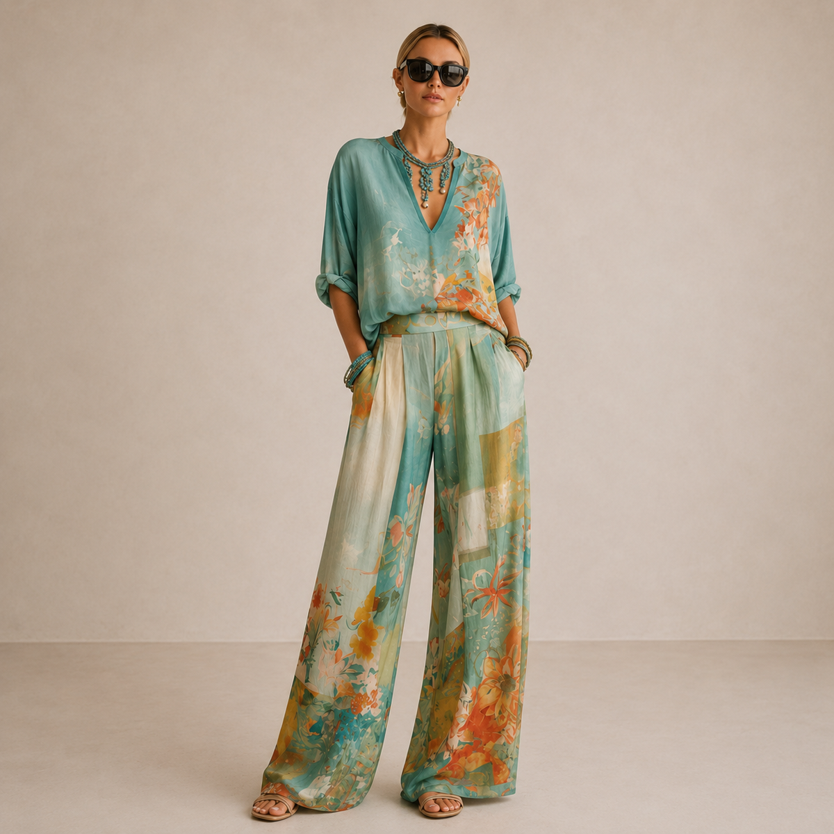 CATHY | Elegante conjunto floral