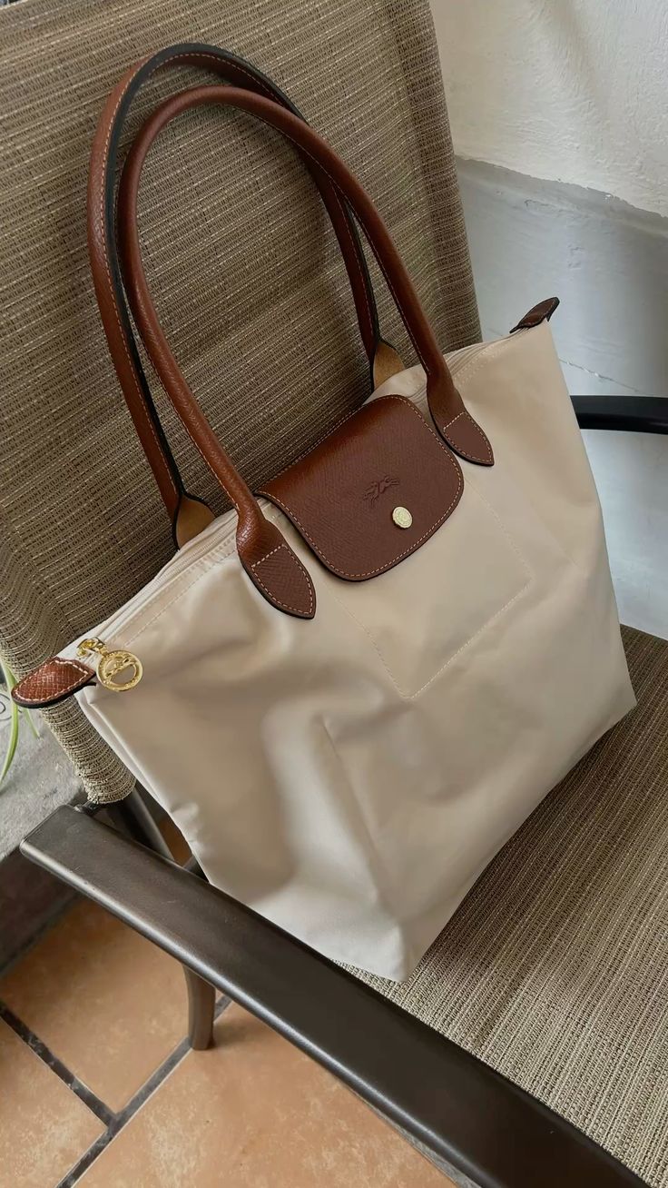 Bolso tote grande Le Pliage – Blanco papel